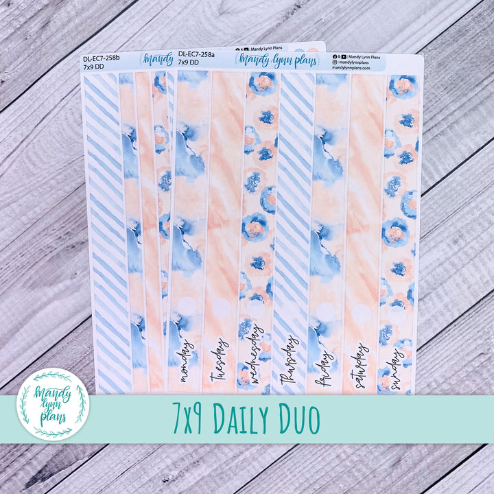 EC 7x9 Daily Duo Kit || Peach and Blue Watercolor || DL-EC7-258