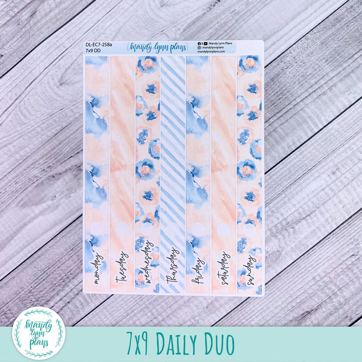 EC 7x9 Daily Duo Kit || Peach and Blue Watercolor || DL-EC7-258