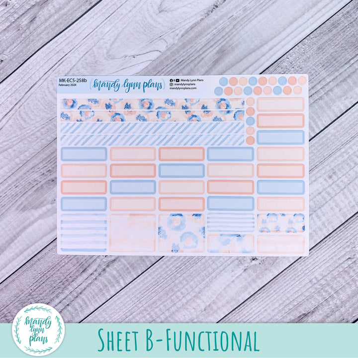 EC A5 March Monthly Kit || Peach and Blue Watercolor || MK-EC5-258