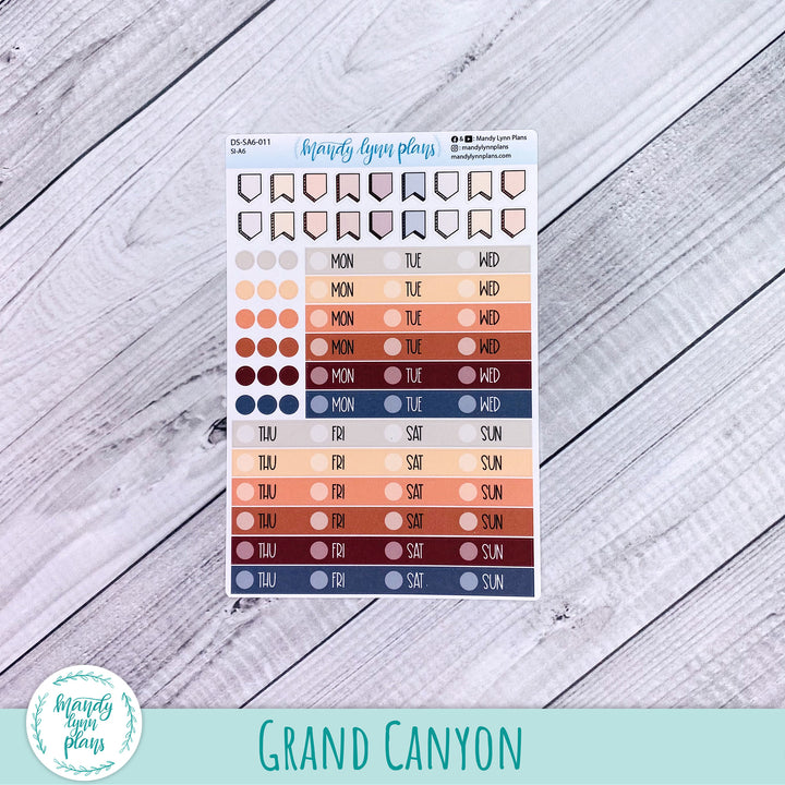 A6 Common Planner Weekly Days and Date Cover Strips