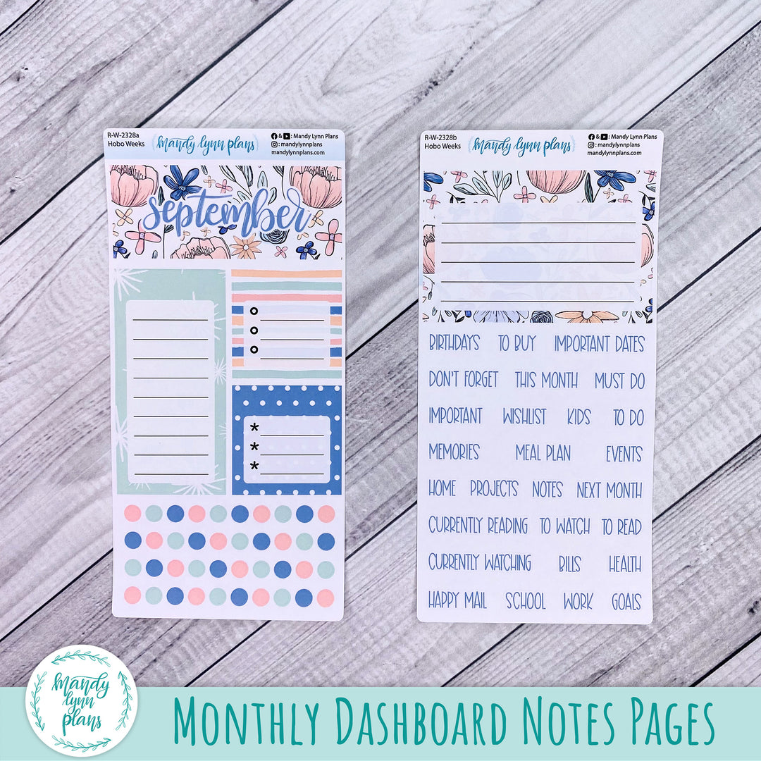 September Hobonichi Weeks Dashboard || Time to Bloom || R-W-2328