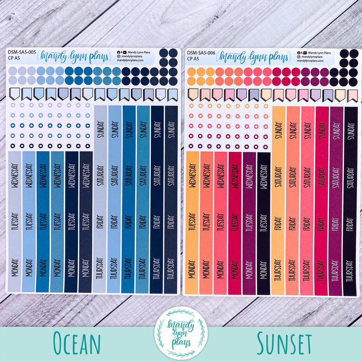 Sunday or Monday Start A5 Common Planner Monthly Day Cover Strips