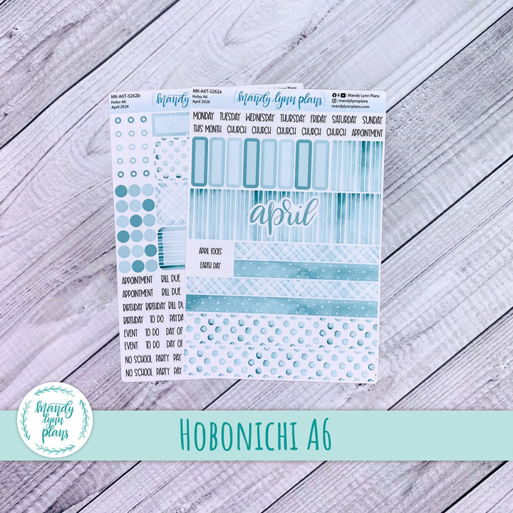 Hobonichi A6 April 2024 Monthly Kit || Terrific Teal || MK-A6T-3262