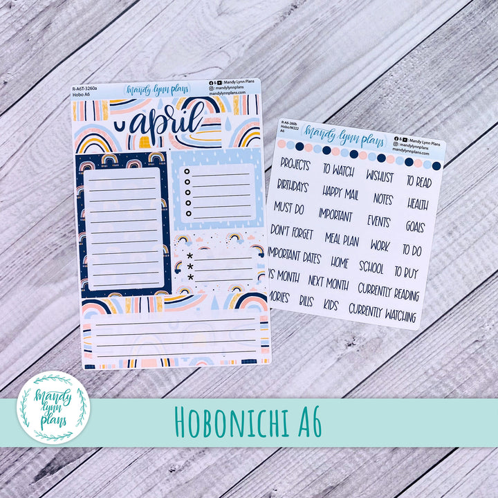 April A6 Hobonichi Dashboard || Over the Rainbow || R-A6T-3260