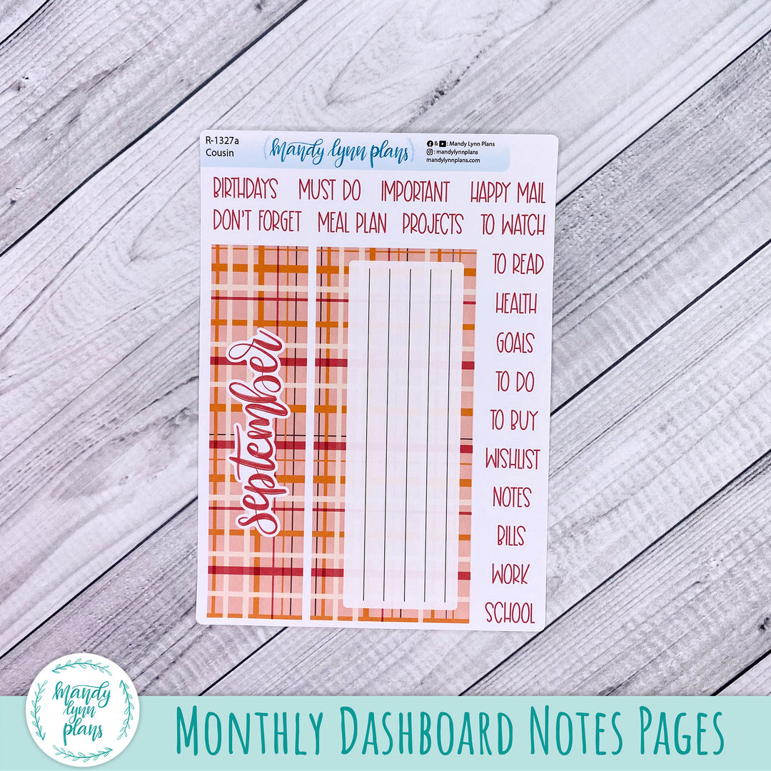 September Hobonichi Cousin Dashboard || Apple Picking || R-1327