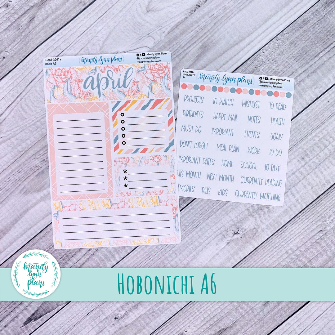 April A6 Hobonichi Dashboard || Tulips || R-A6T-3261