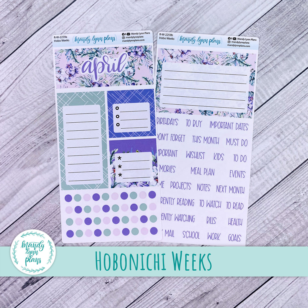 April Hobonichi Weeks Dashboard || Orchids || R-W-2259