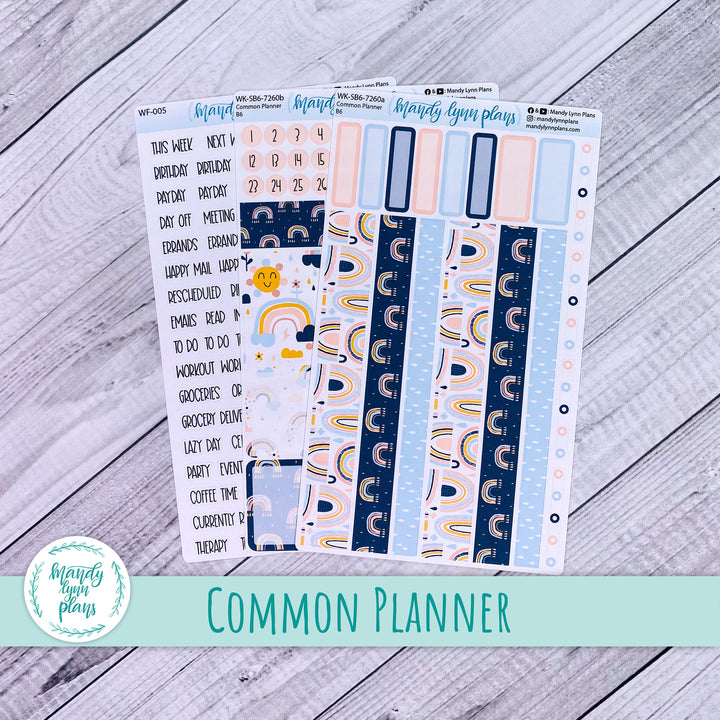 A5, B6, N1 & N2 Common Planner Weekly Kit || Over the Rainbow || 260