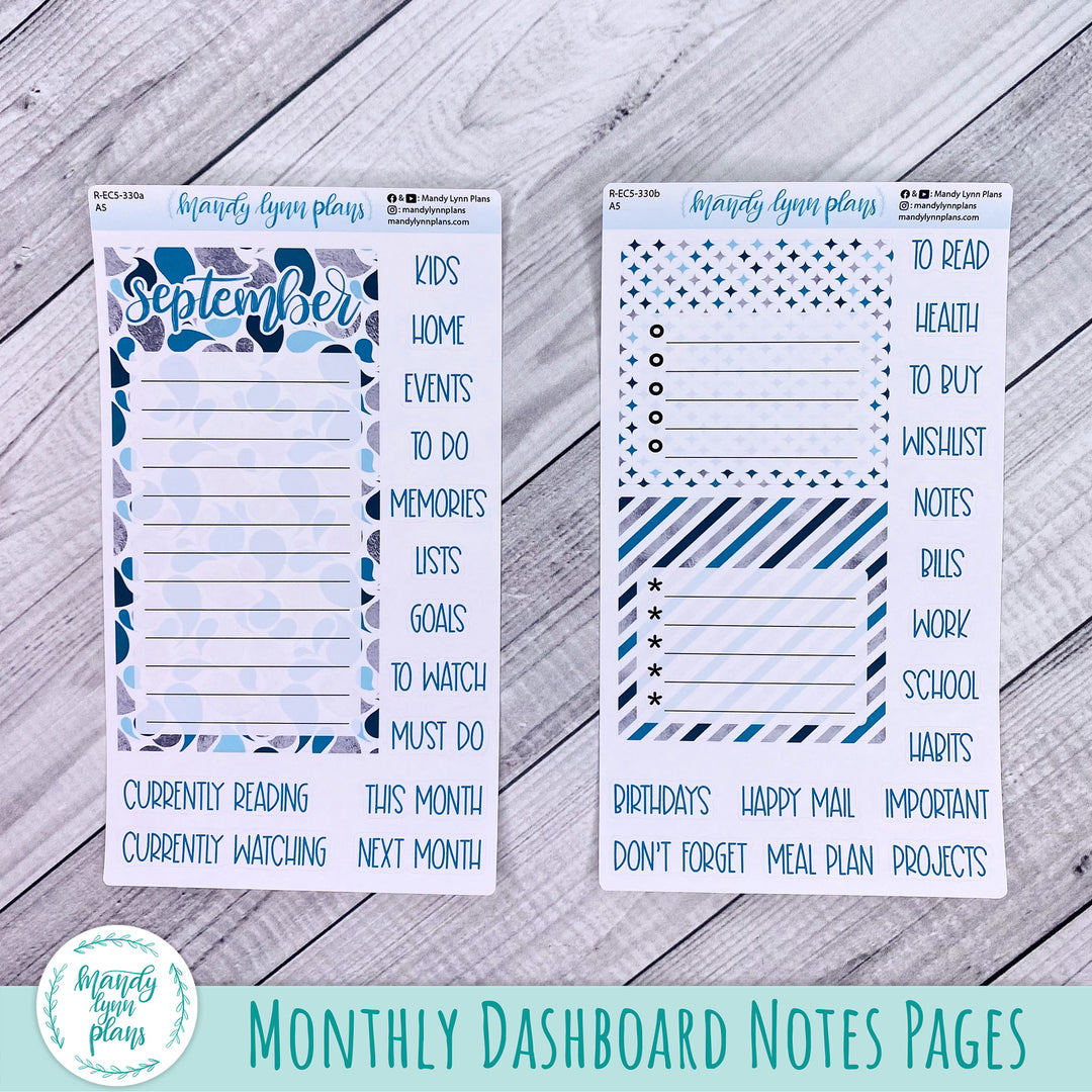 September EC A5 Dashboard Kit || Teal and Silver || R-EC5-330
