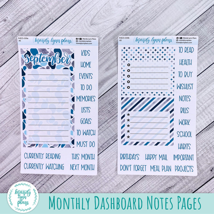 September EC A5 Dashboard Kit || Teal and Silver || R-EC5-330
