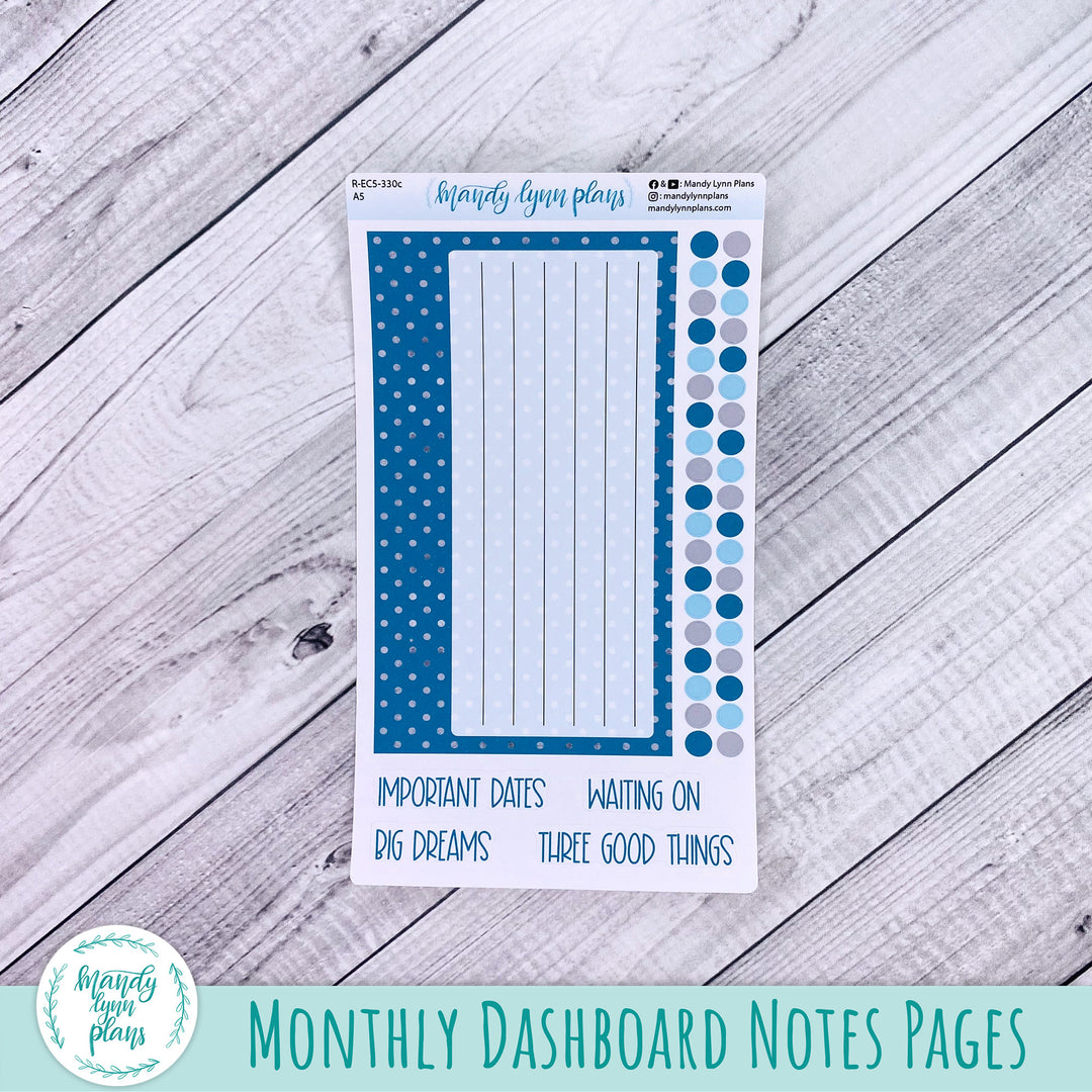 September EC A5 Dashboard Kit || Teal and Silver || R-EC5-330