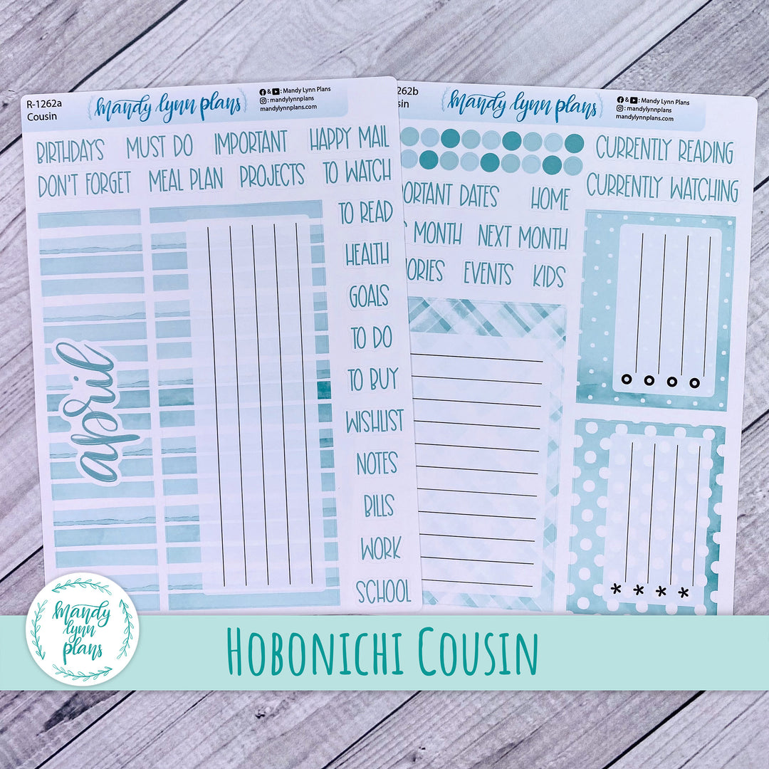 April Hobonichi Cousin Dashboard || Terrific Teal || R-1262