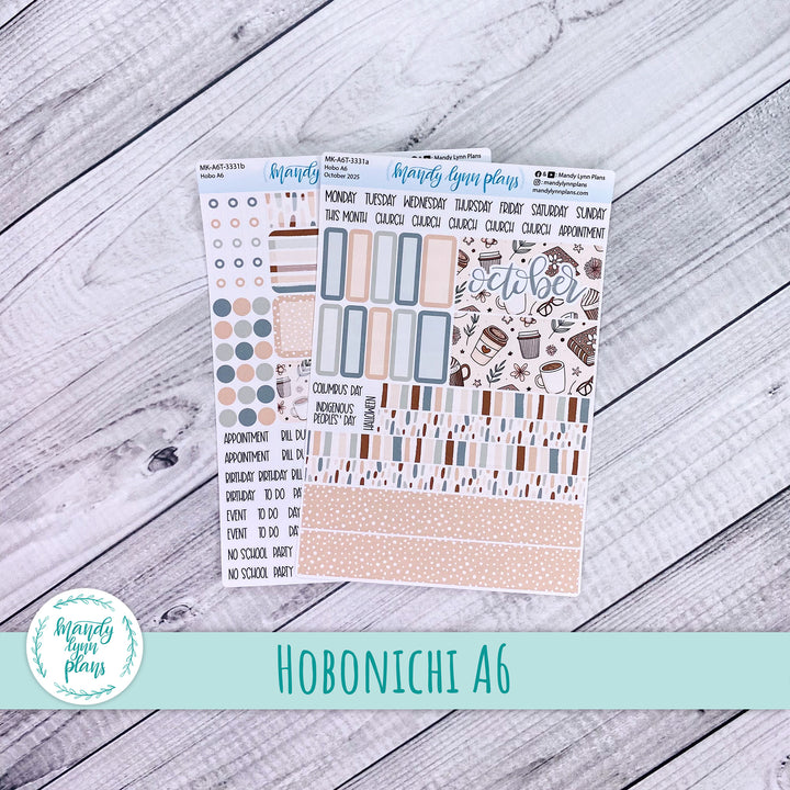 Hobonichi A6 October 2025 Monthly Kit || Coffee and Books || MK-A6T-3331