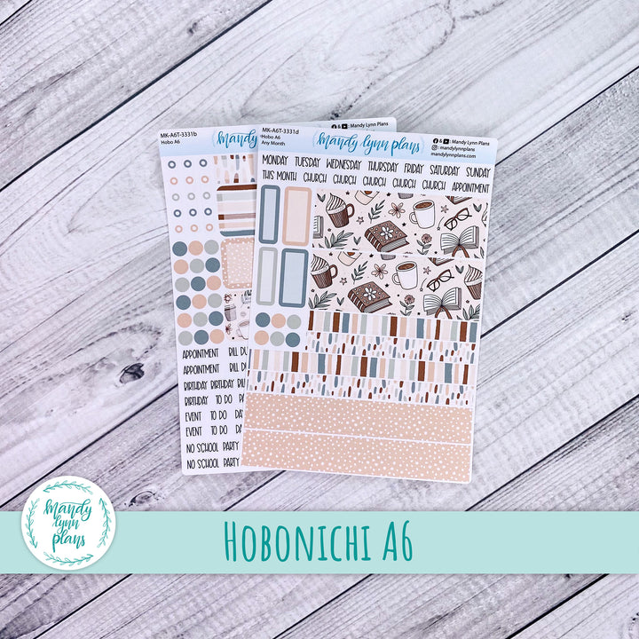 Any Month Hobonichi A6 Monthly Kit || Coffee and Books || MK-A6T-3331
