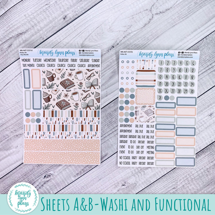 Any Month Hobonichi A6 Monthly Kit || Coffee and Books || MK-A6T-3331