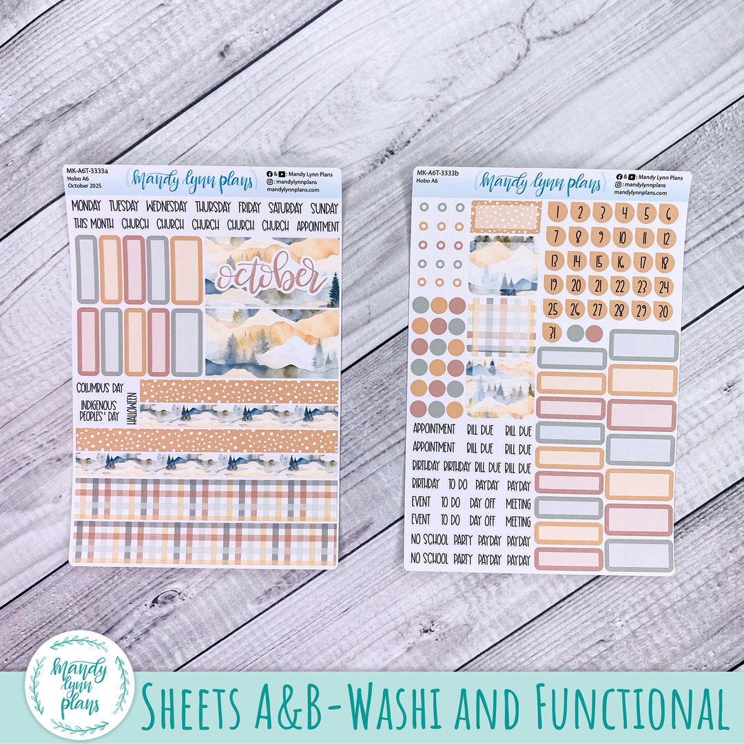 Hobonichi A6 October 2025 Monthly Kit || Mountains || MK-A6T-3333