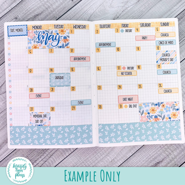 May 2024 Common Planner Monthly Kit || Dusty Blue Floral || 263