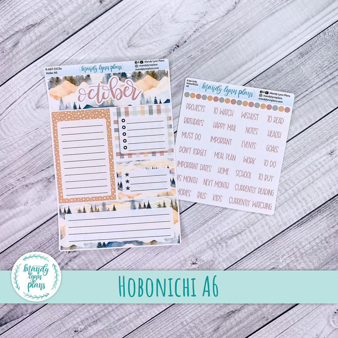 October A6 Hobonichi Dashboard || Mountains || R-A6T-3333