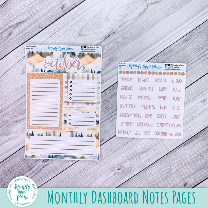 October A6 Hobonichi Dashboard || Mountains || R-A6T-3333