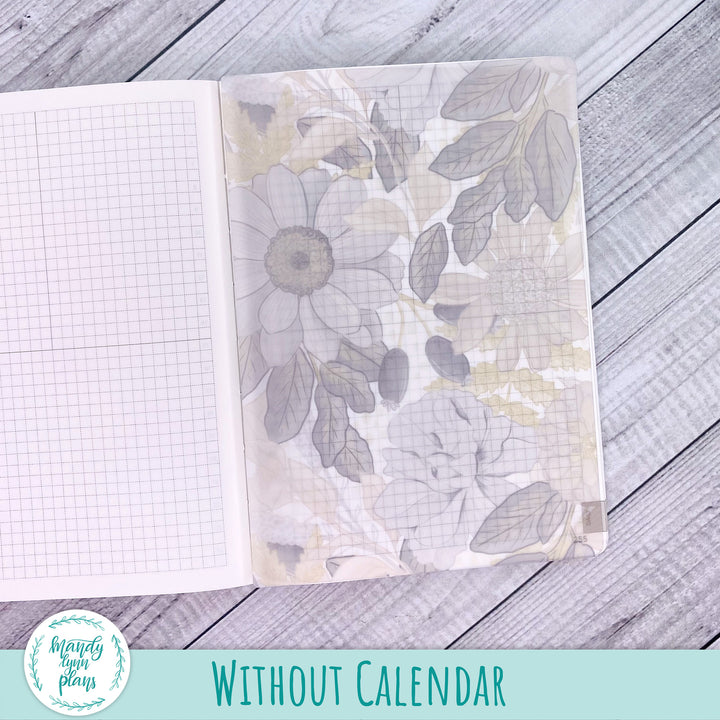 Dusty Blue Floral Vellum