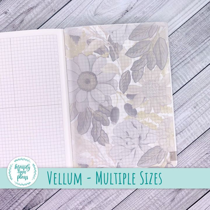 Dusty Blue Floral Vellum || 263