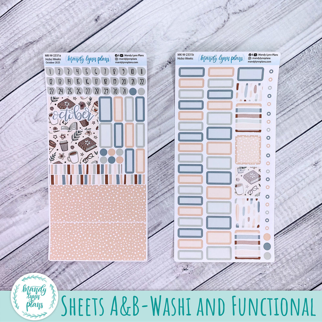 Hobonichi Weeks October 2025 Monthly Kit || Coffee and Books || MK-W-2331