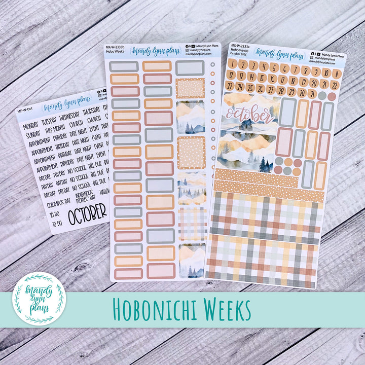 Hobonichi Weeks October 2025 Monthly Kit || Mountains || MK-W-2333