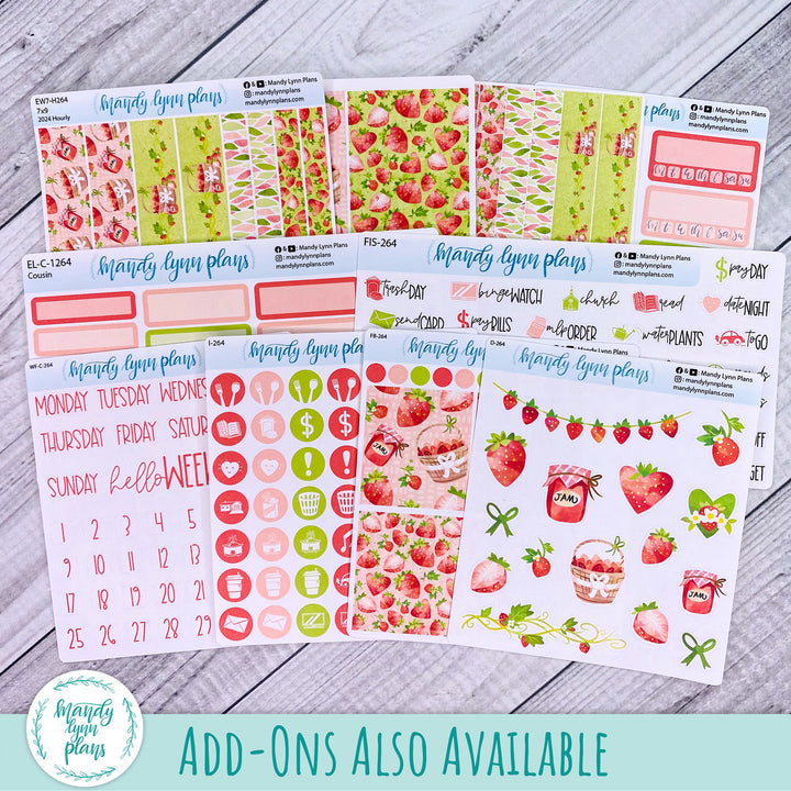 Any Month Common Planner Monthly Kit || Strawberry Patch || 264