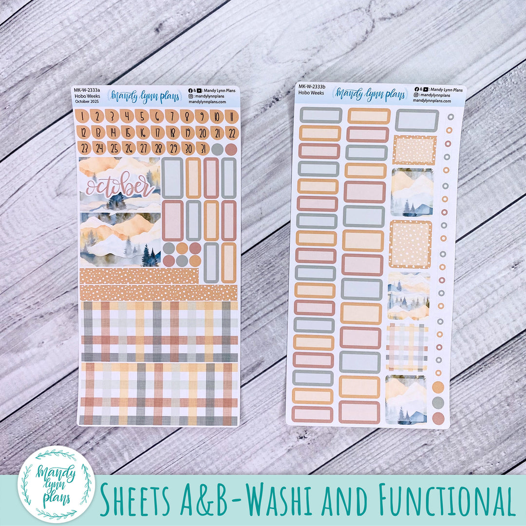 Hobonichi Weeks October 2025 Monthly Kit || Mountains || MK-W-2333