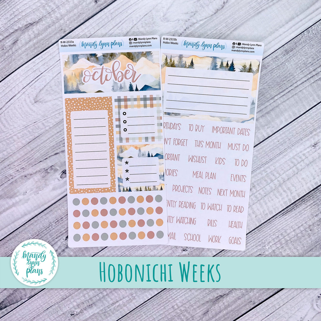 October Hobonichi Weeks Dashboard || Mountains || R-W-2333