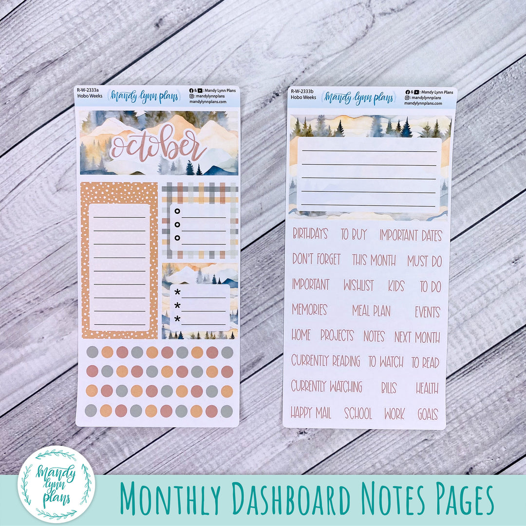 October Hobonichi Weeks Dashboard || Mountains || R-W-2333