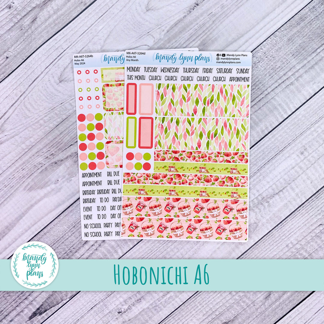 Any Month Hobonichi A6 Monthly Kit || Strawberry Patch || MK-A6T-3264