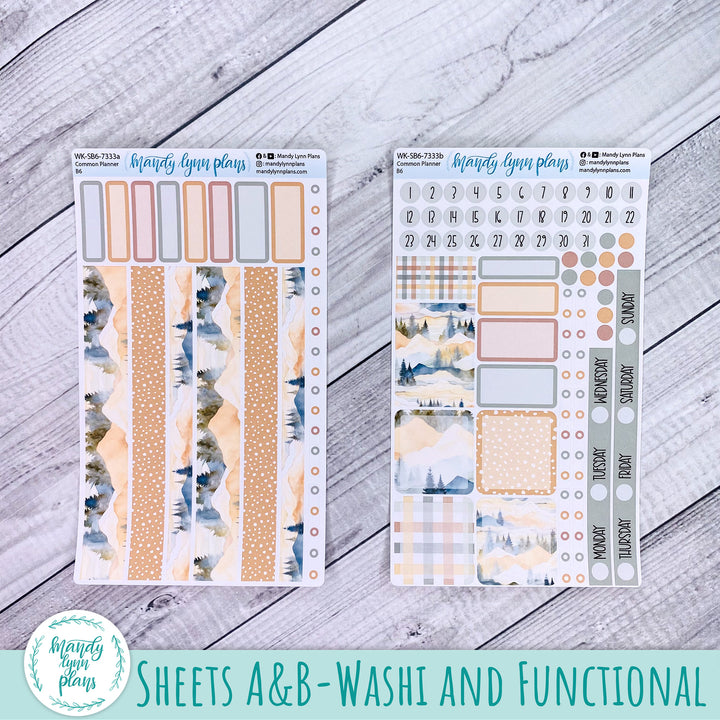 A5, B6, N1 & N2 Common Planner Weekly Kit || Mountains || 333