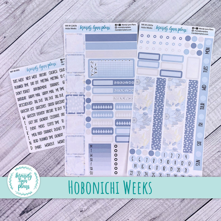 Hobonichi Weeks Weekly Kit || Dusty Blue Floral || WK-W-2263