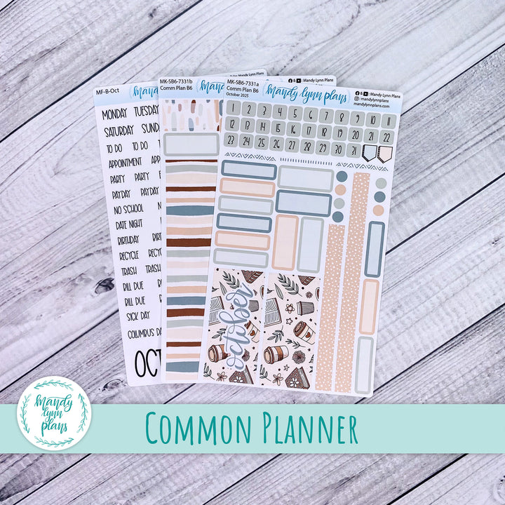 October 2025 Common Planner Monthly Kit || Coffee and Books || 331