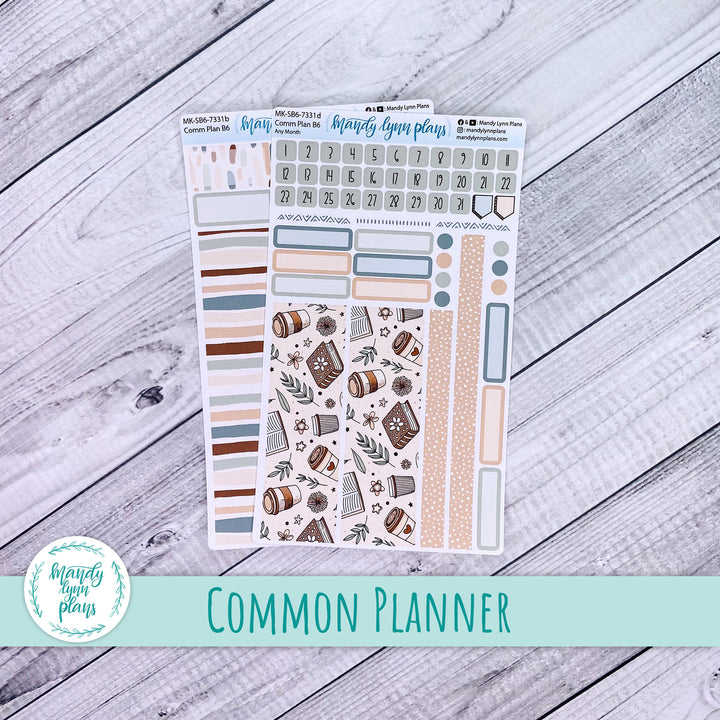 Any Month Common Planner Monthly Kit || Coffee and Books || 331
