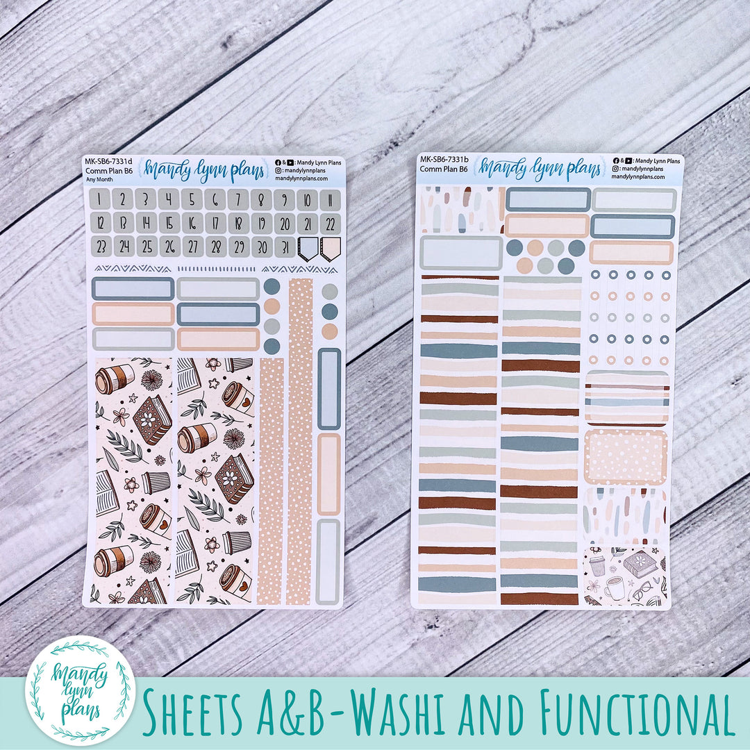 Any Month Common Planner Monthly Kit || Coffee and Books || 331