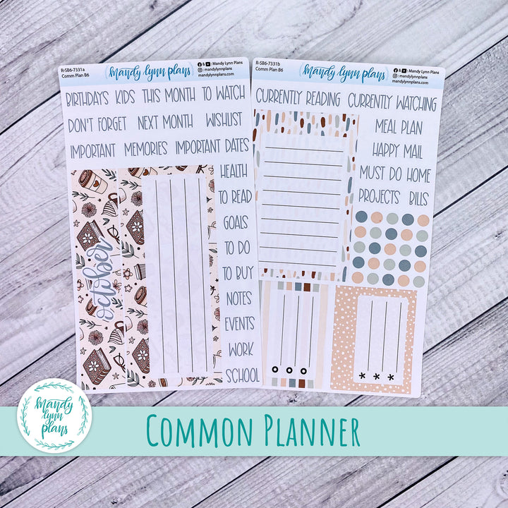 October Common Planner Dashboard || Coffee and Books || 331