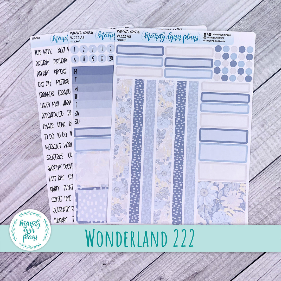 Wonderland 222 Weekly Kit || Dusty Blue Floral || 263