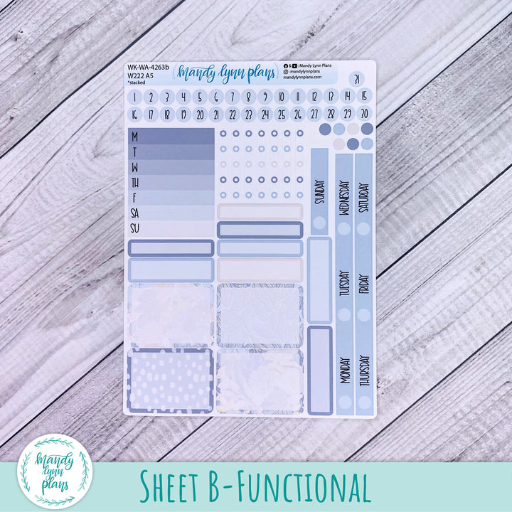 2024  Wonderland 222 Weekly Kit || Dusty Blue Floral || 263