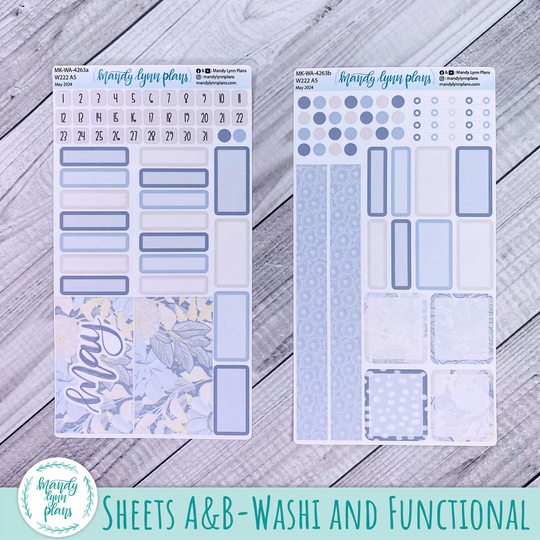 Wonderland 222 May 2024 Monthly Kit || Dusty Blue Floral || 263