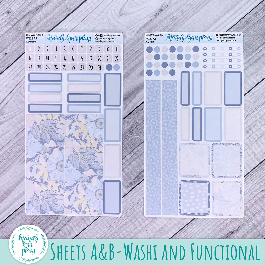 2024 Any Month Wonderland 222 Monthly Kit || Dusty Blue Floral || 263