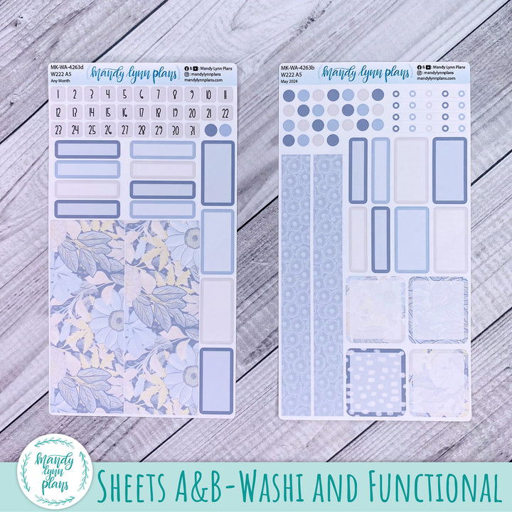 2024 Any Month Wonderland 222 Monthly Kit || Dusty Blue Floral || 263