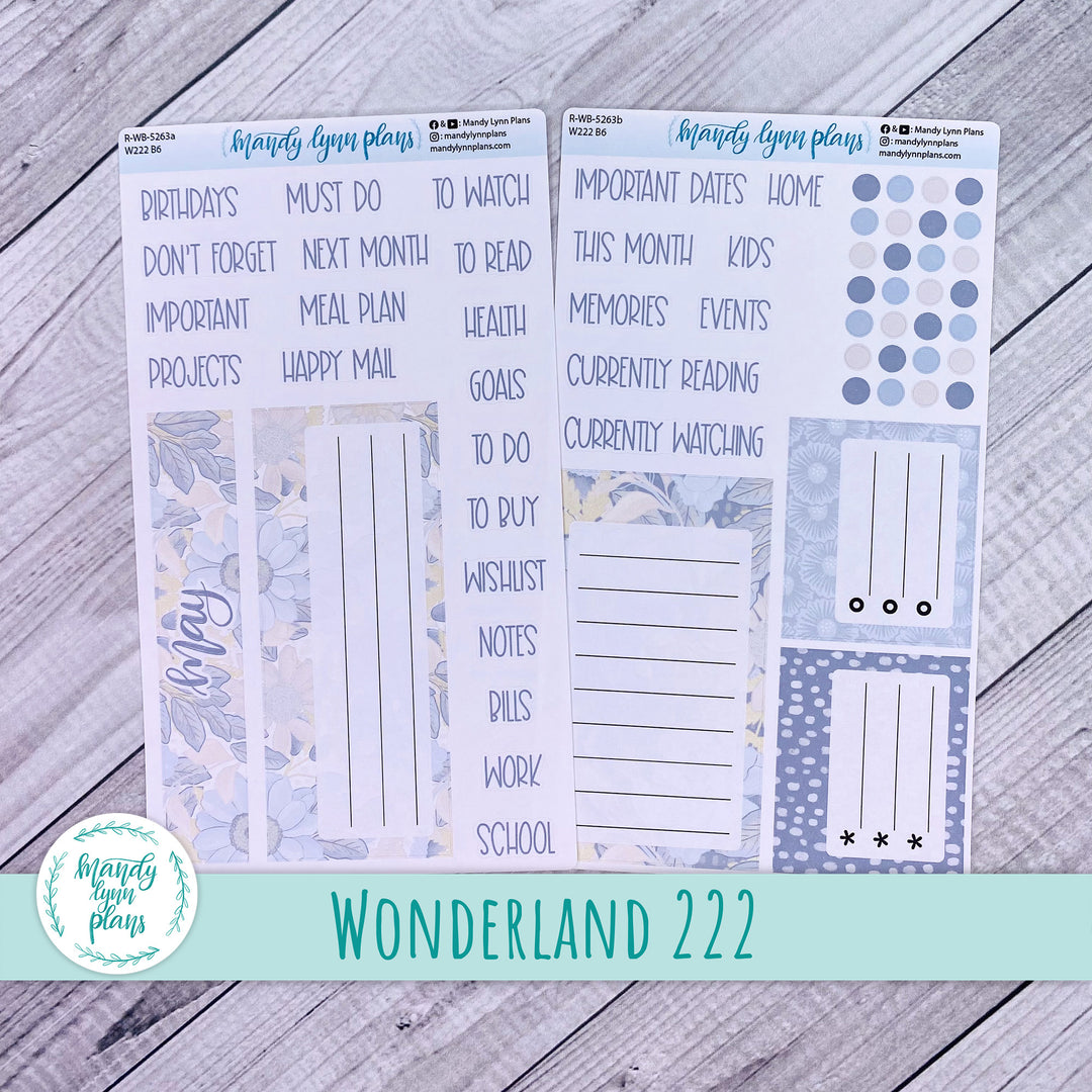 2024  May Wonderland 222 Dashboard || Dusty Blue Floral || 263