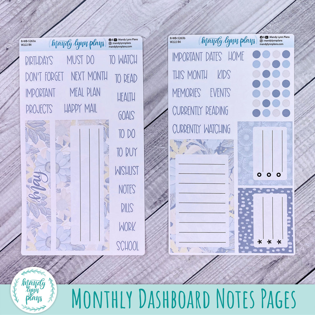 2024  May Wonderland 222 Dashboard || Dusty Blue Floral || 263