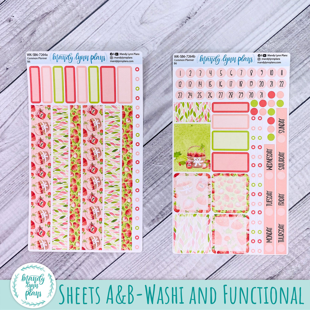 A5, B6, N1 & N2 Common Planner Weekly Kit || Strawberry Patch || 264