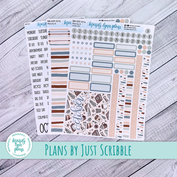 October 2025 Plans by Just Scribble Monthly || Coffee and Books || MK-A5P-331