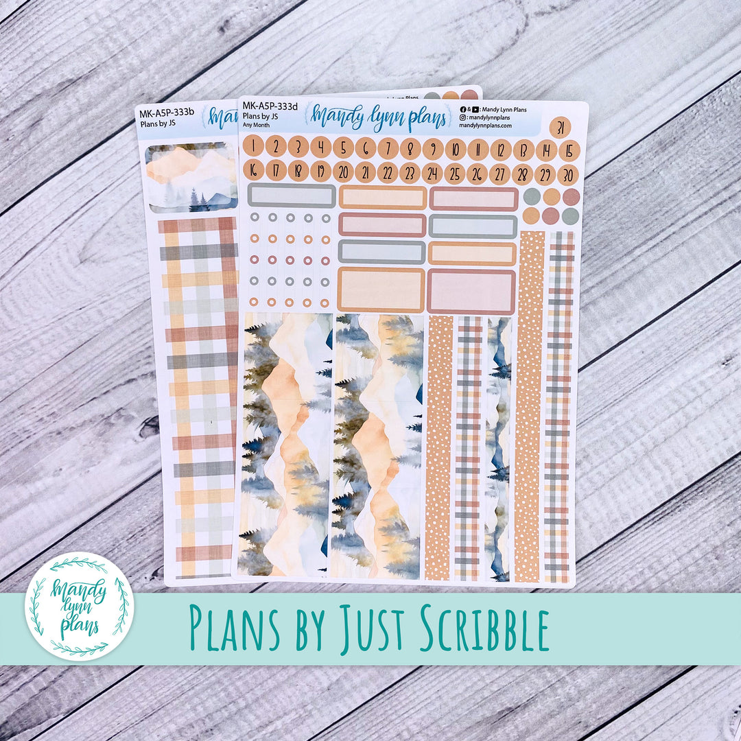 Any Month Plans by Just Scribble Monthly Kit || Mountains || MK-A5P-333