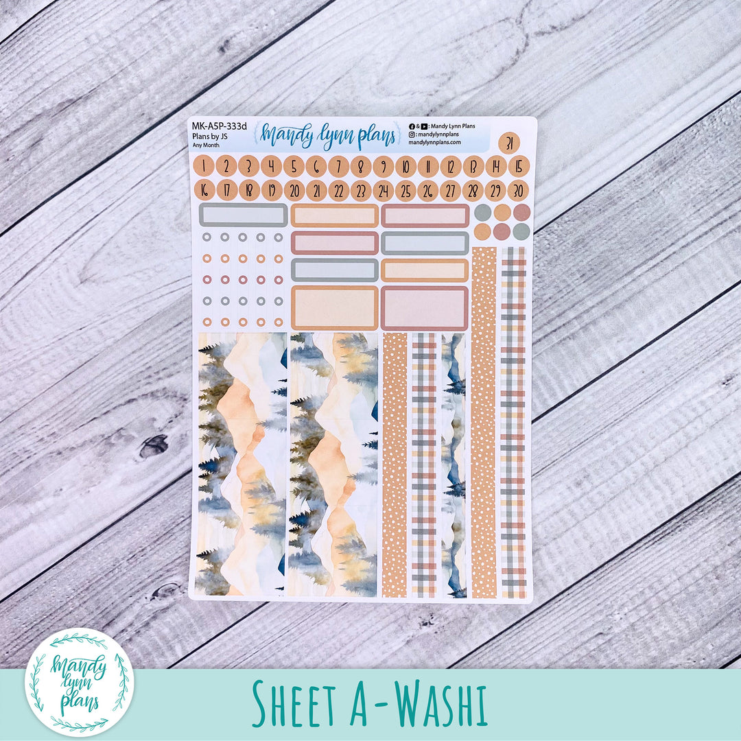 Any Month Plans by Just Scribble Monthly Kit || Mountains || MK-A5P-333