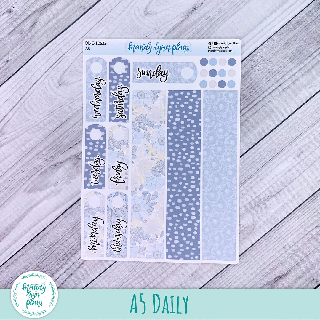 A5 Daily Kit || Dusty Blue Floral || DL-C-1263